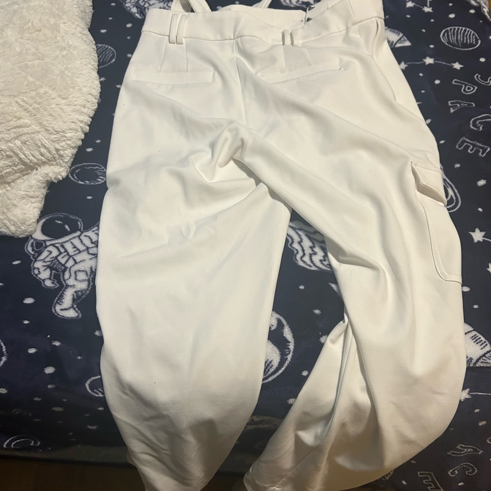Express White Track Pants with Relaxed Fit